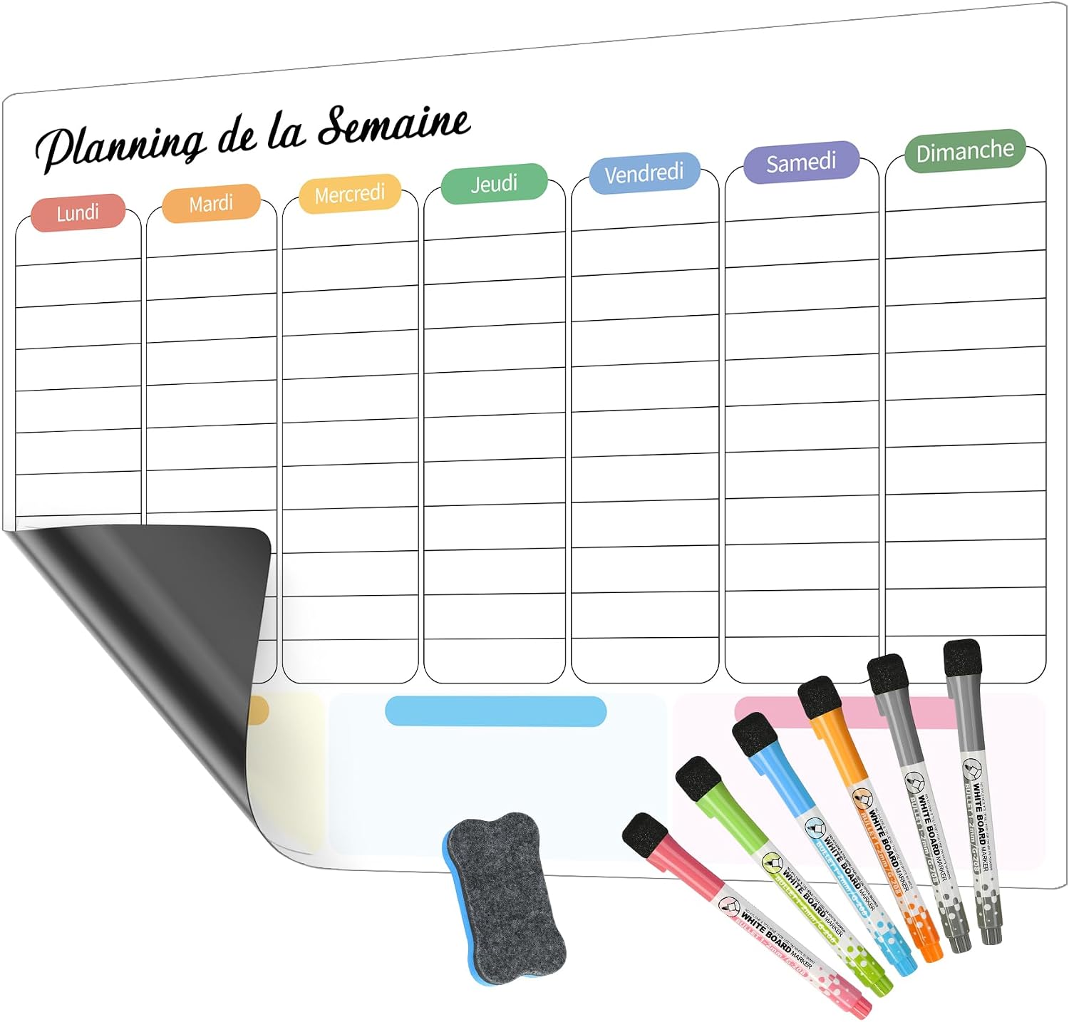 Detalle de SONNELD Planning Frigo Magnétique A3