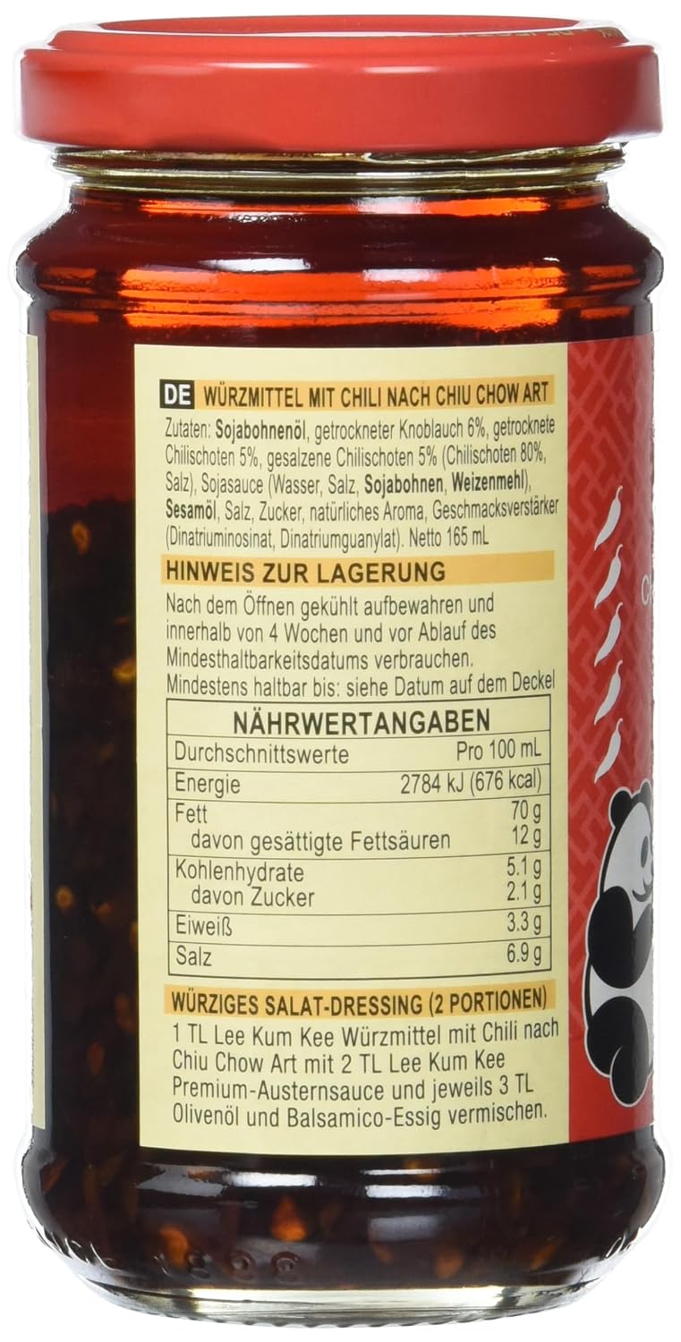 Detalle 2 de Lee Kum Kee Chili Öl Chiu Chow 165 ml