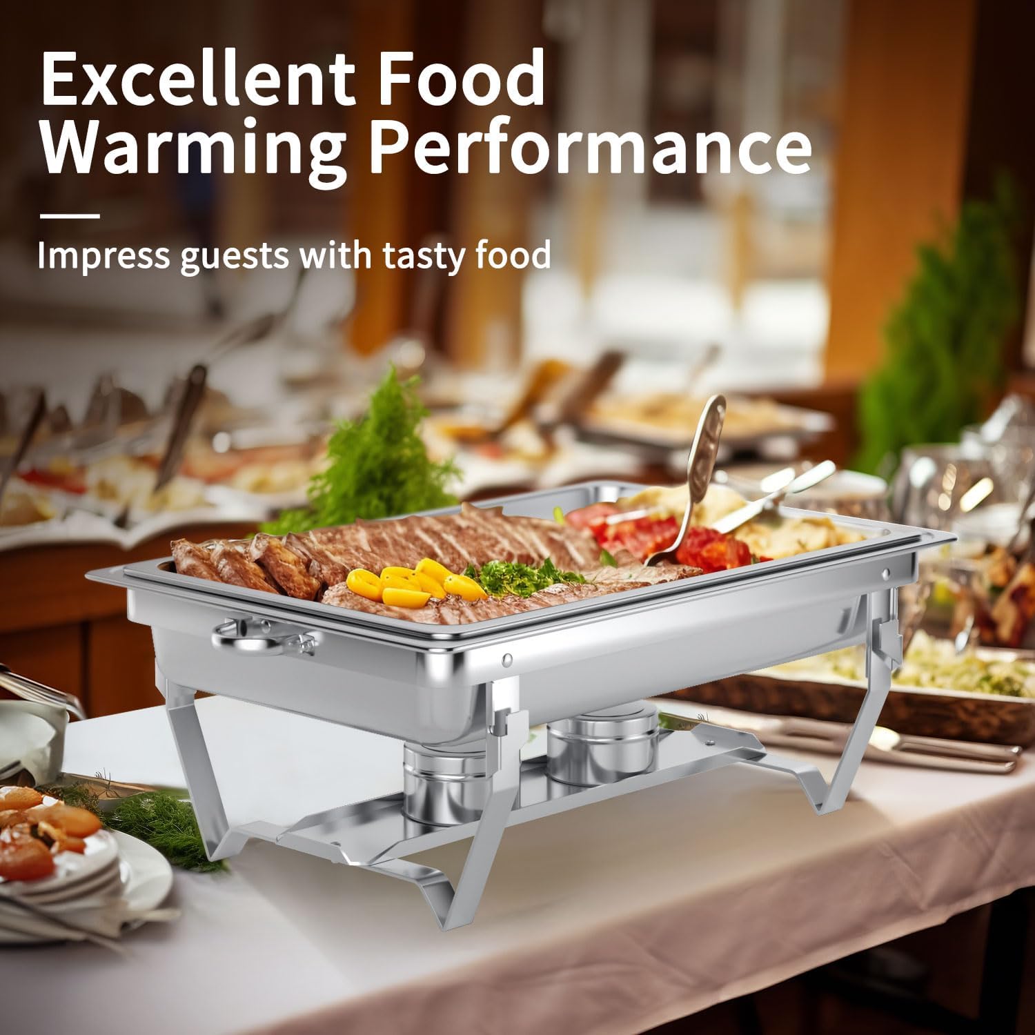 Detalle de Chafing Dishes for Buffet Set – 8-Quart Stainless Steel Chafer Set for Catering