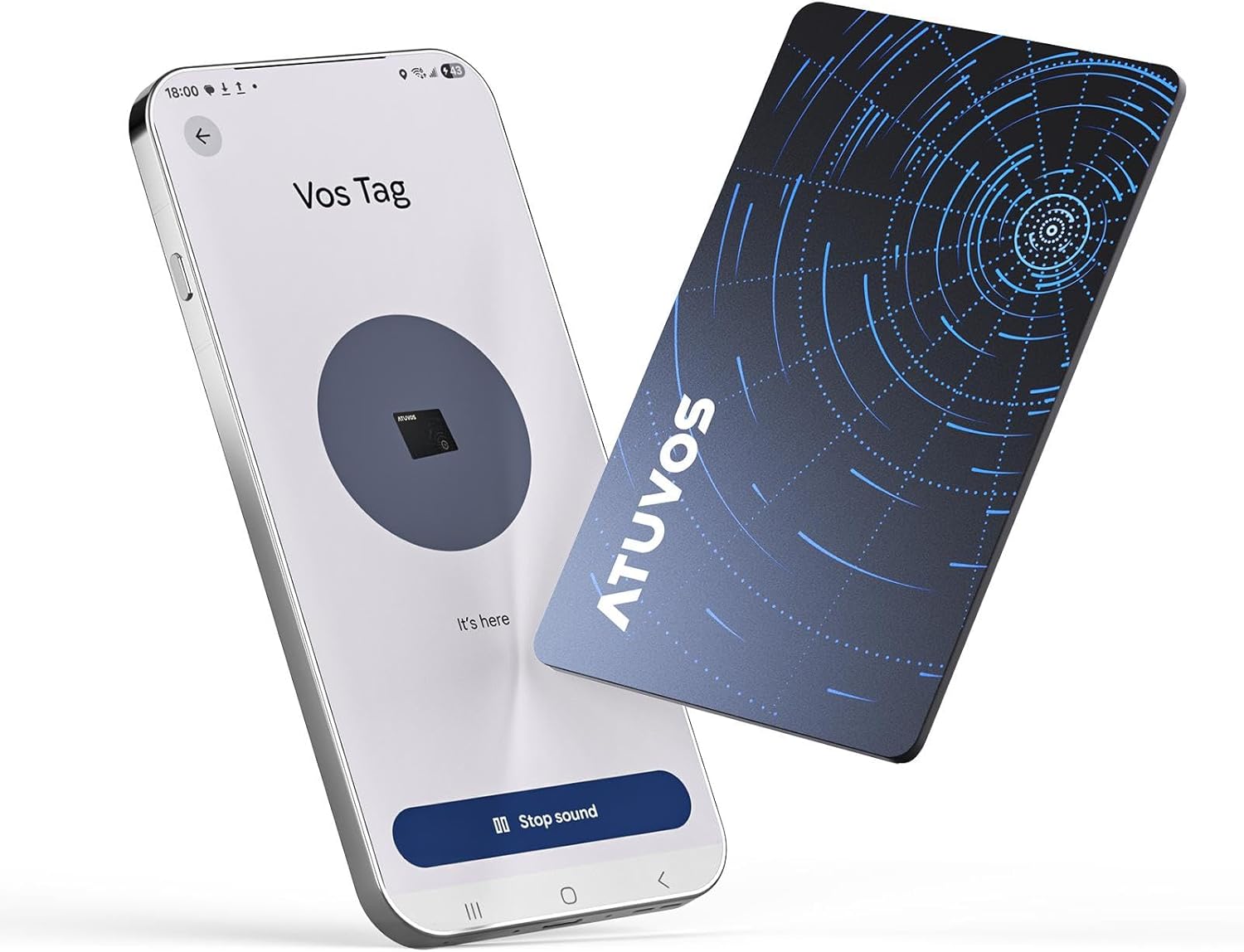 Detalle de ATUVOS Dual System Ari Tag Card Tracker (Thin 0.16cm, Wireless Charging) – Bluetooth item finder for Find My and Google Find Hub