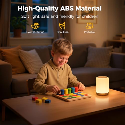 Detalle 2 de CAKLIK Lampada da Comodino LED Touch Dimmerabile: 3 Modalità e 256 RGB, portatile e ricaricabile
