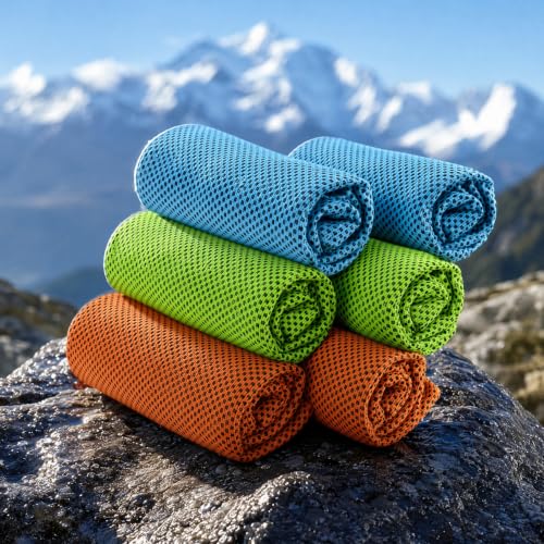 Detalle de WOONEKY Kühlhandtuch 6 Stück – Polyester, schweißabsorbierend, kühlend für Sport