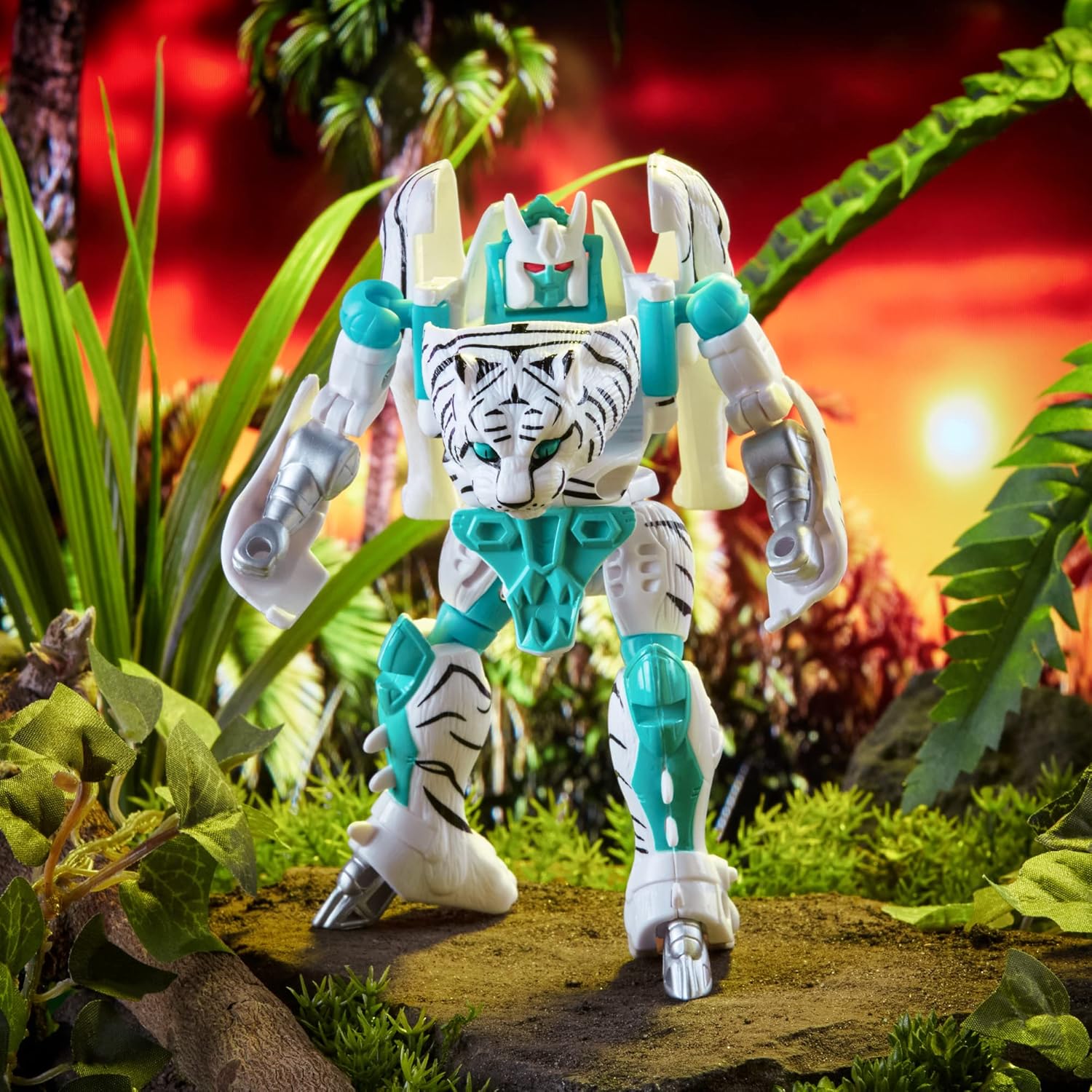 Detalle de Transformers Figura Tigatron Beast Wars 15 cm – stile retrò e trasformazione in 9 passi