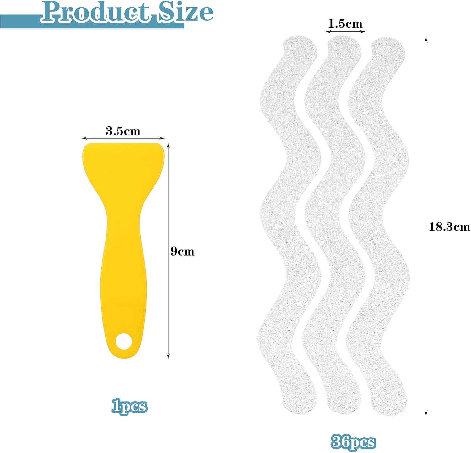 Thumbnail 1 de Mynoozi non slip strip stickers 18.3 x 1.5cm