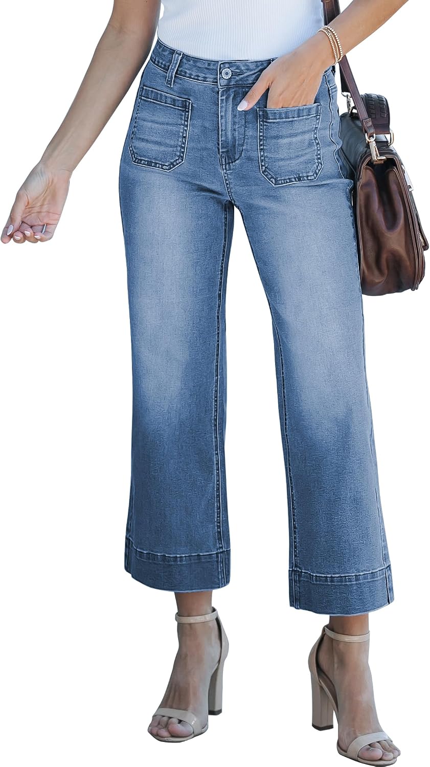 Detalle de luvamia Wide Leg Jeans for Women 26-inch inseam