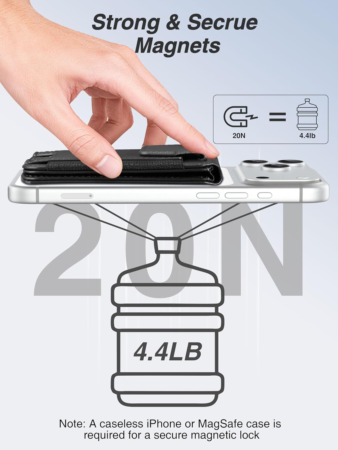 Detalle 2 de TopMade MagSafe Wallet with Stand for iPhone: Strongest Magnetic Cardholder with RFID Blocking