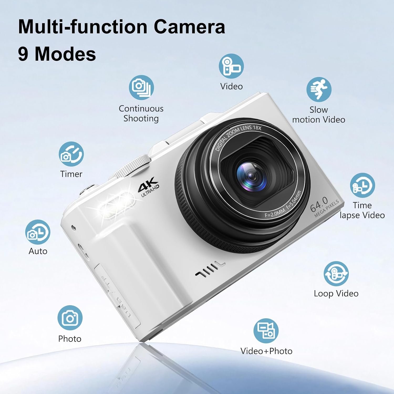 Thumbnail 5 de 4K 64MP Vlogging Camera 18X Zoom