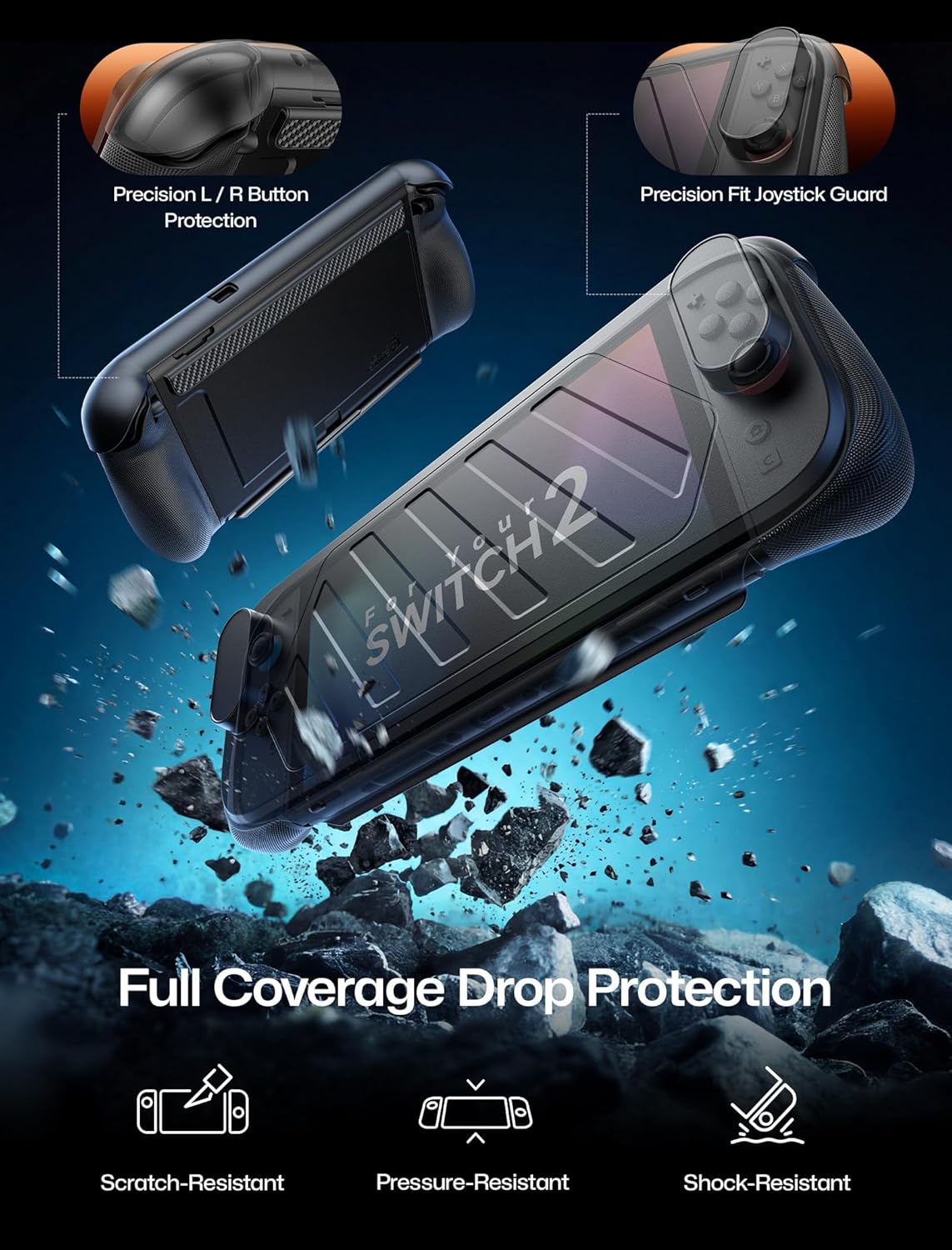 Thumbnail 4 de JSAUX Split Every Day Case for Switch 2 (PC0123B) with 8 Card Slots, Dockable Front Cover, TPU Middle Frame, and Adjustable Stand