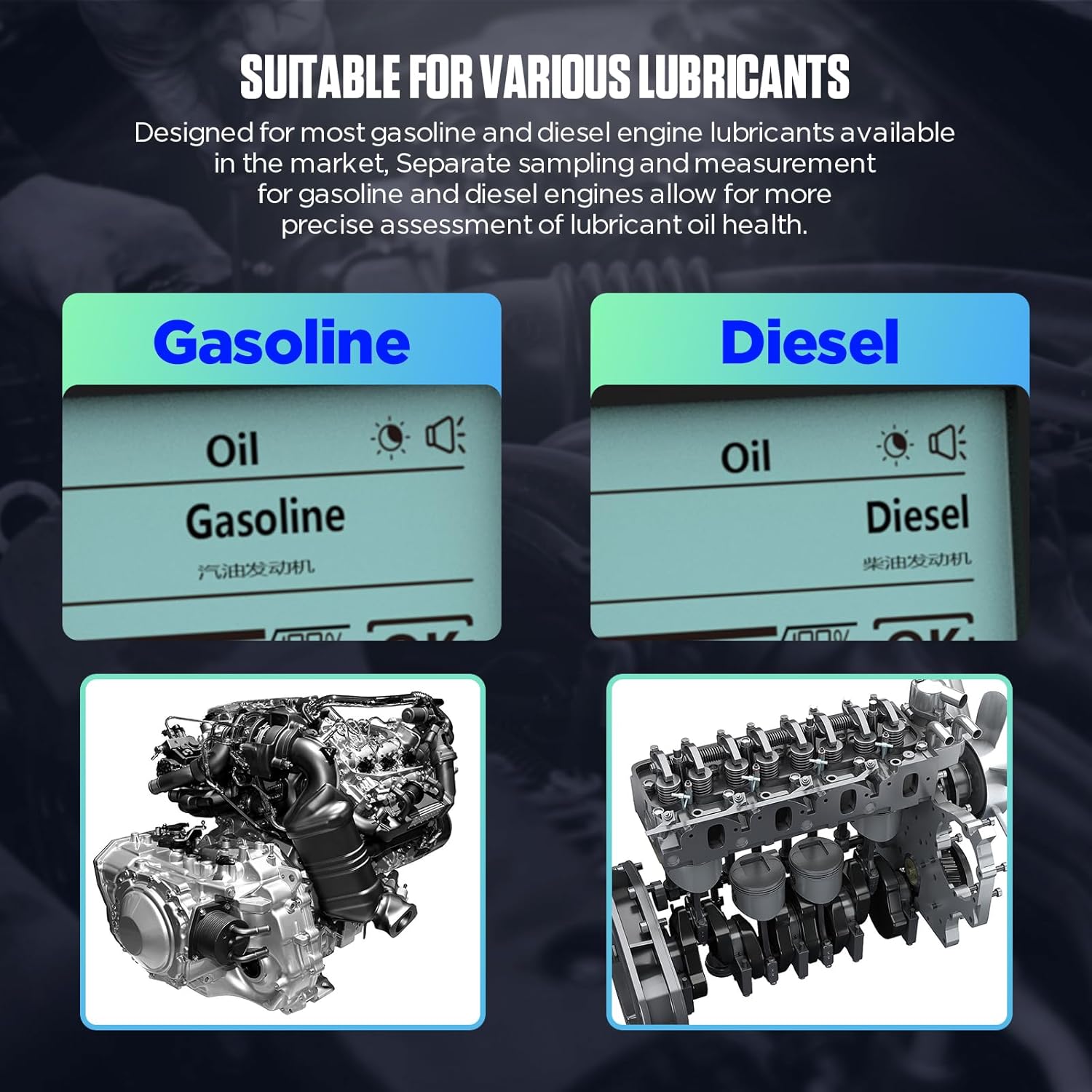 Detalle de AS503 Kit tester olio motore: tester qualità olio per benzina e diesel con sonda flessibile