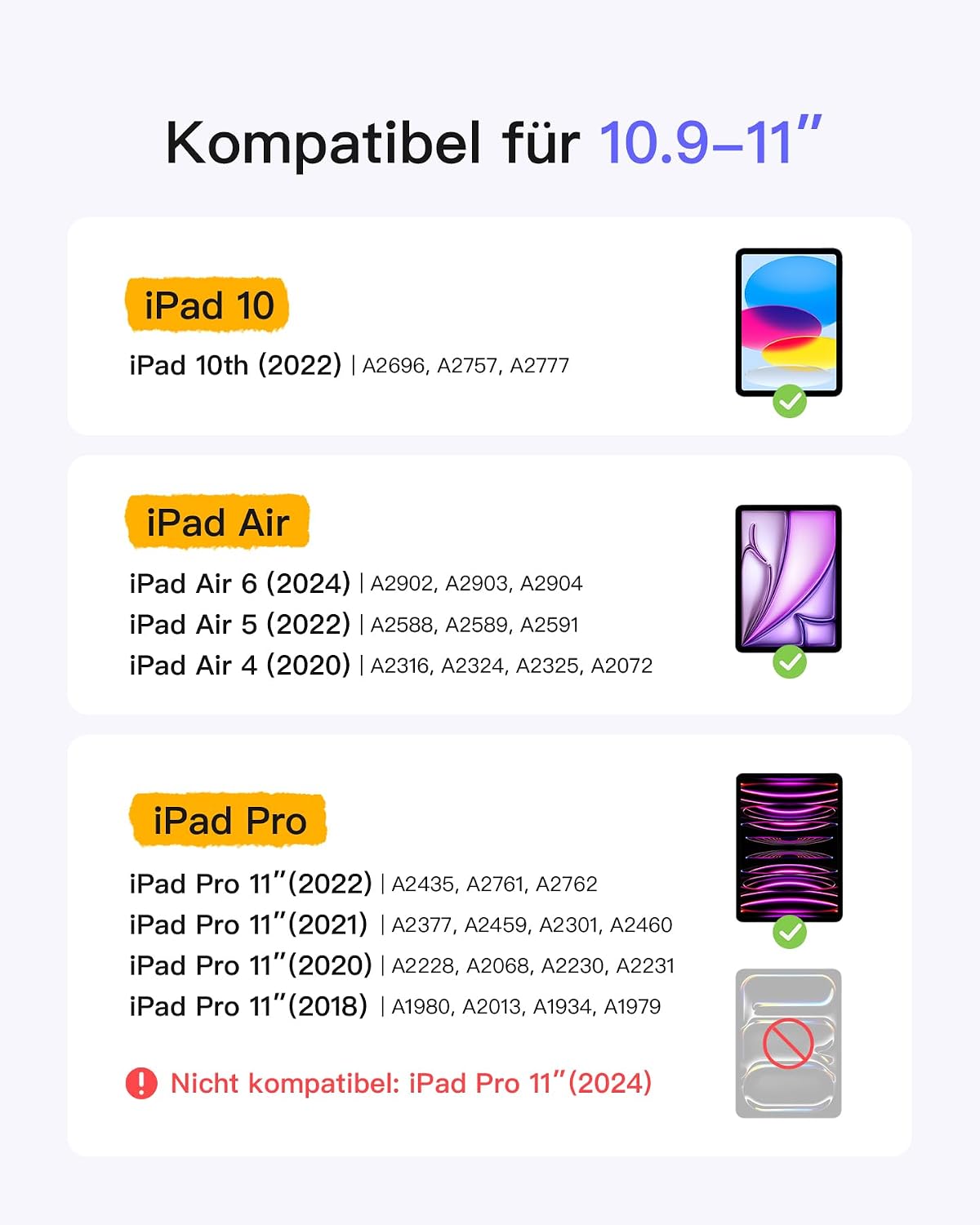 Detalle 2 de Inateck AirTap BK2007 iPad Hülle mit Tastatur 11 Zoll