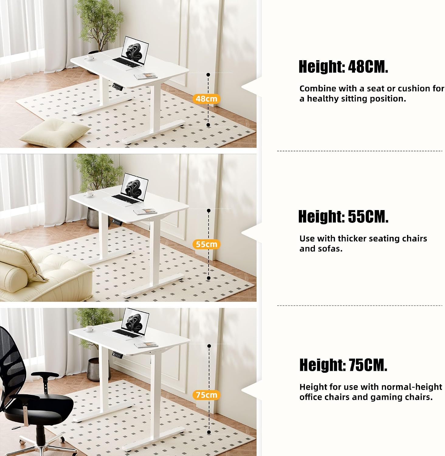 Thumbnail 4 de ERGOMAKER Electric Standing Desk 80x60 cm: Low Height with Wheels and Memory Handset