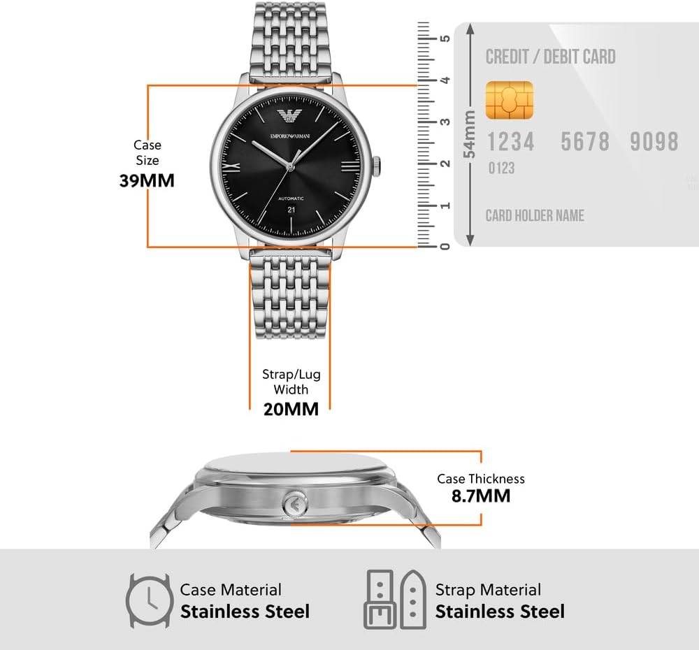 Thumbnail 6 de Emporio Armani Orologio Analogico Automatico: stile senza tempo e affidabilità sartoriale