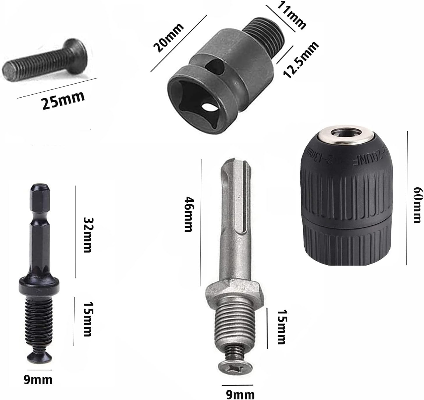 Detalle de Secwell FO70 självspännande chuck 2–13 mm med SDS-Plus-adapter