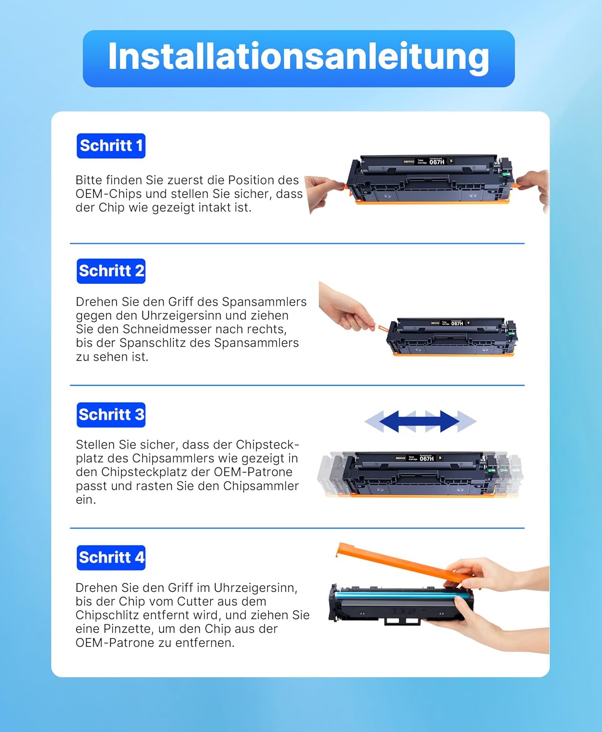 Thumbnail 5 de SODFACE 067 067H Toner Set – kompatibel für Canon i-SENSYS MF655Cdw MF657Cdw MF656Cw & ImageCLASS LBP633Cdw, 4er-Pack