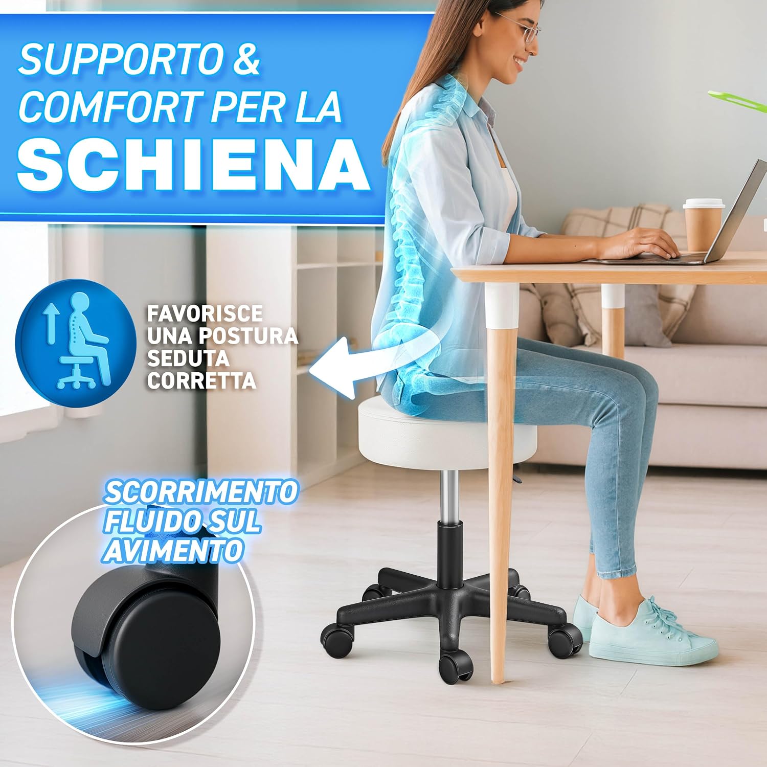 Thumbnail 5 de Sgabello girevole TRESKO 47–60 cm