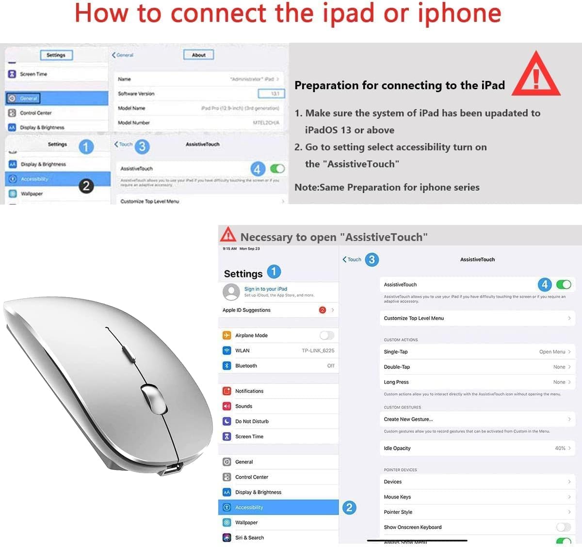 Thumbnail 6 de LEAPEST Wireless Bluetooth Mouse 1600 DPI