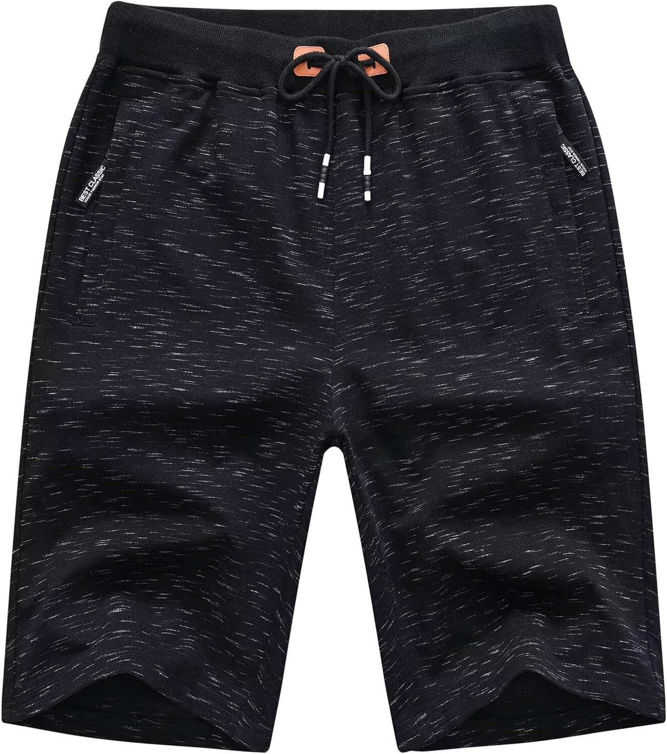 Detalle de QPNGRP Men’s Casual Shorts with Elastic Waist, Drawstring & Zipper Pockets