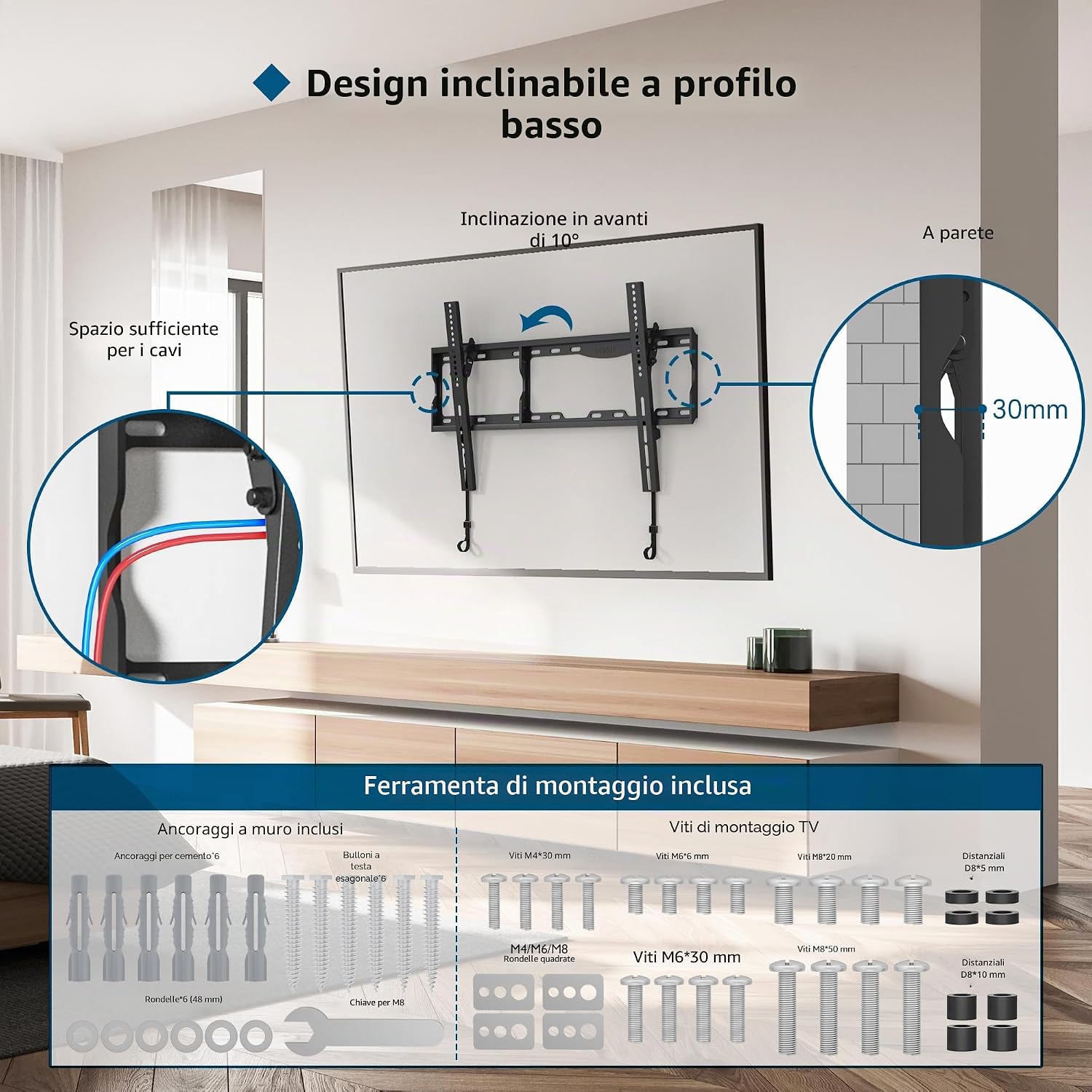 Detalle 2 de Supporto TV parete BONTEC 17-86 pollici