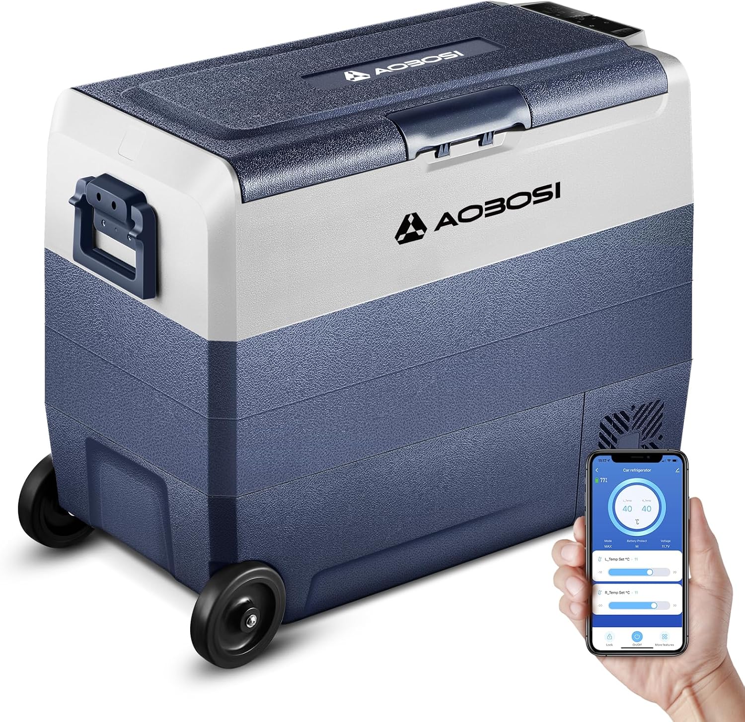 Detalle de AAOBOSI Kompressor Kühlbox 60 L Dual Zone
