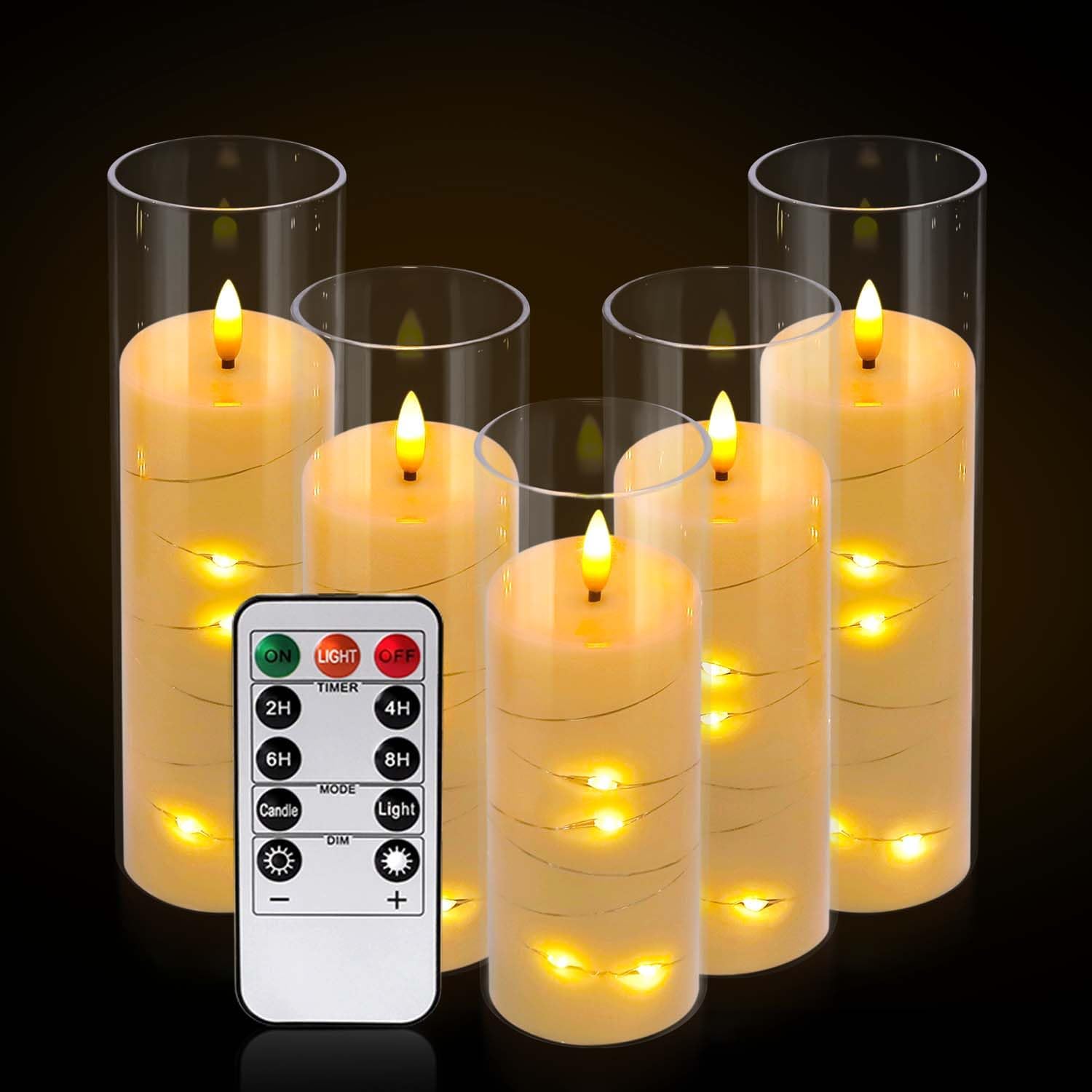 Detalle de CAKETYCG Flameless LED Candles, 5-Pack