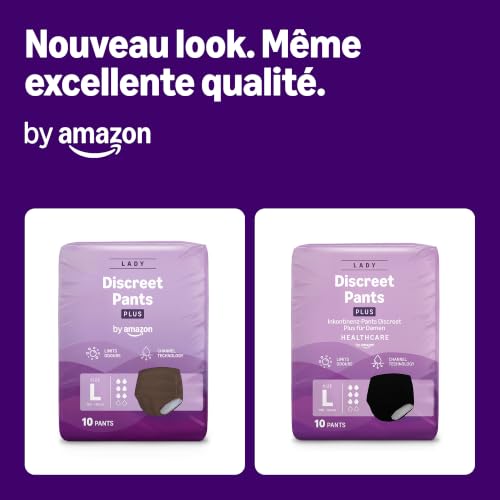 Detalle de By Amazon Culottes Femme Plus – Taille L, noir, 40 unités (4 paquets de 10)