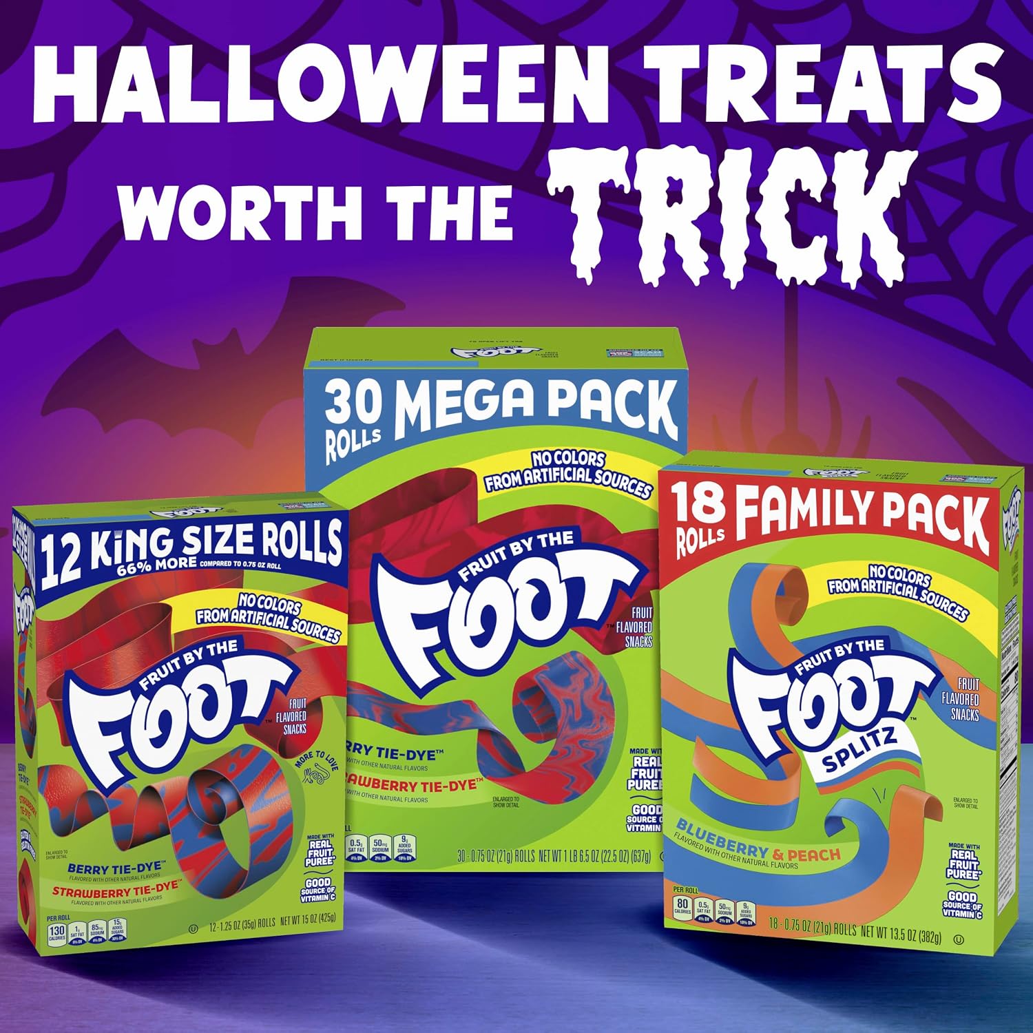 Detalle de Fruit by the Foot King Size Fruit Snacks, Variety Pack, 12 Count