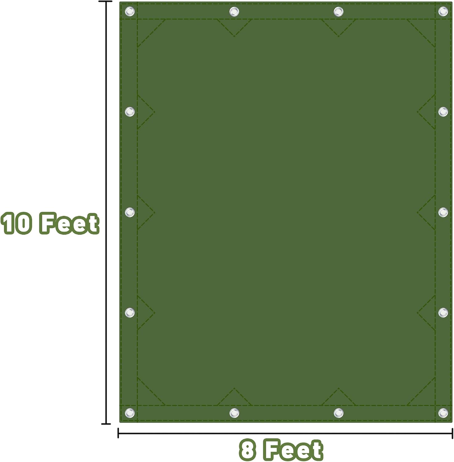 Detalle de CARTMAN 8x10 Feet 12 Oz Heavy Duty Canvas Tarp: All-Weather, Multipurpose Outdoor Cover