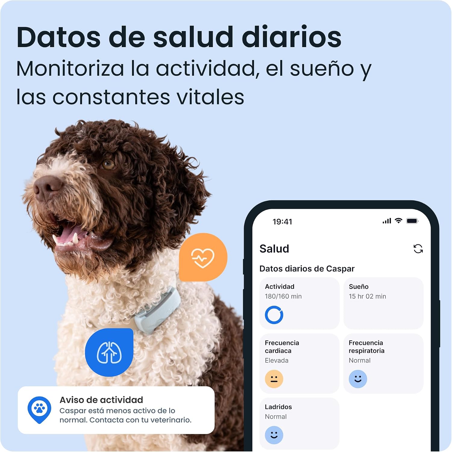 Detalle de Tractive GPS perros 2025 Edición — Localización en tiempo real, salud y alertas de fuga