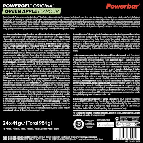 Detalle de PowerGel Powerbar Green Apple (24x41 g) mit Koffein – Energie & Ausdauer