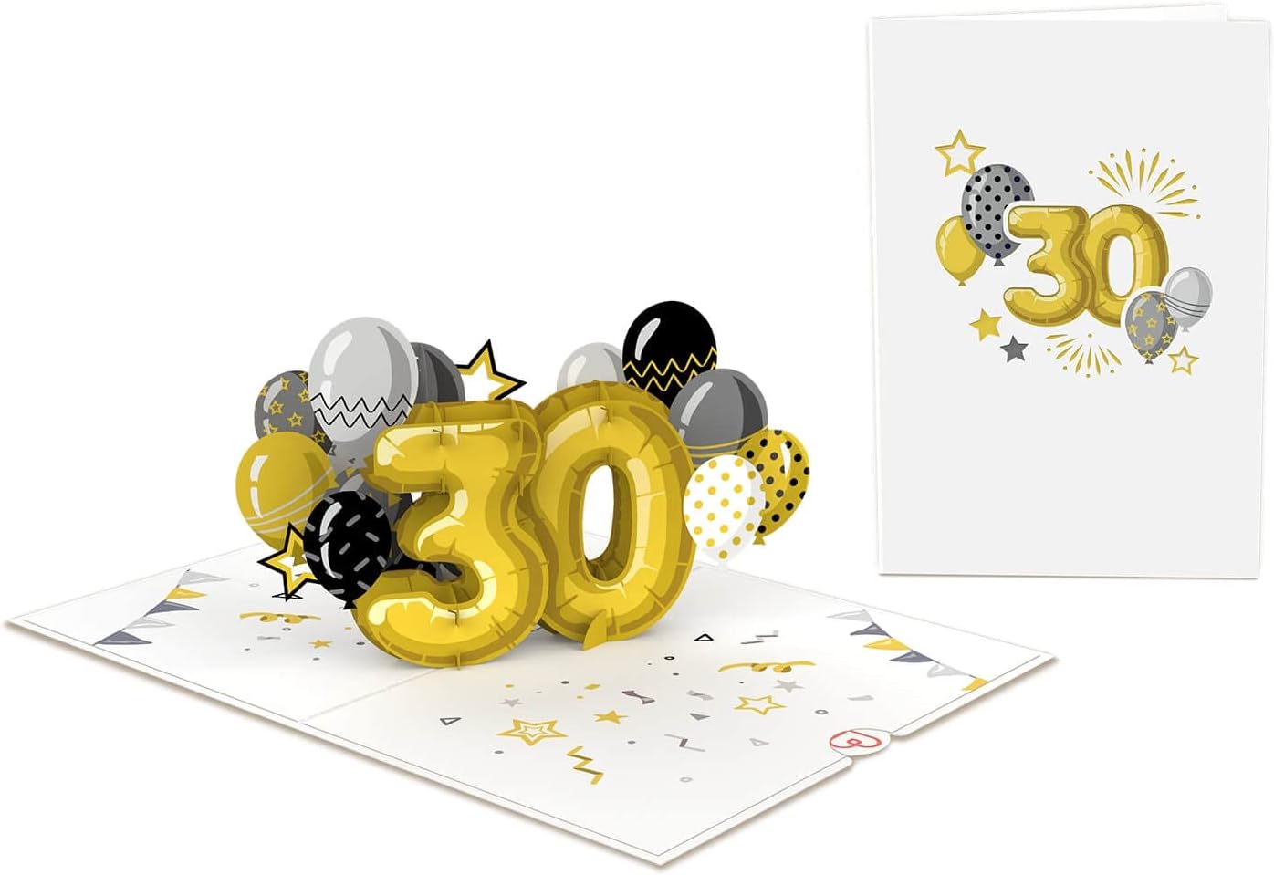 Thumbnail 2 de papercrush® Carte pop-up 30e anniversaire : carte d’anniversaire 3D faite à la main avec 30 ballons