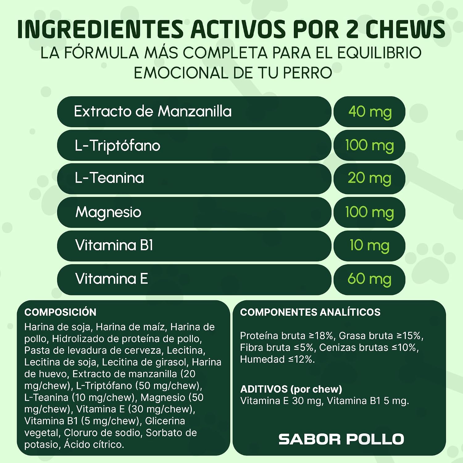 Detalle de Calmantes Perros de Acevit Nutrition (150 uds) – Relajante natural para perros, antiestrés y ansiedad