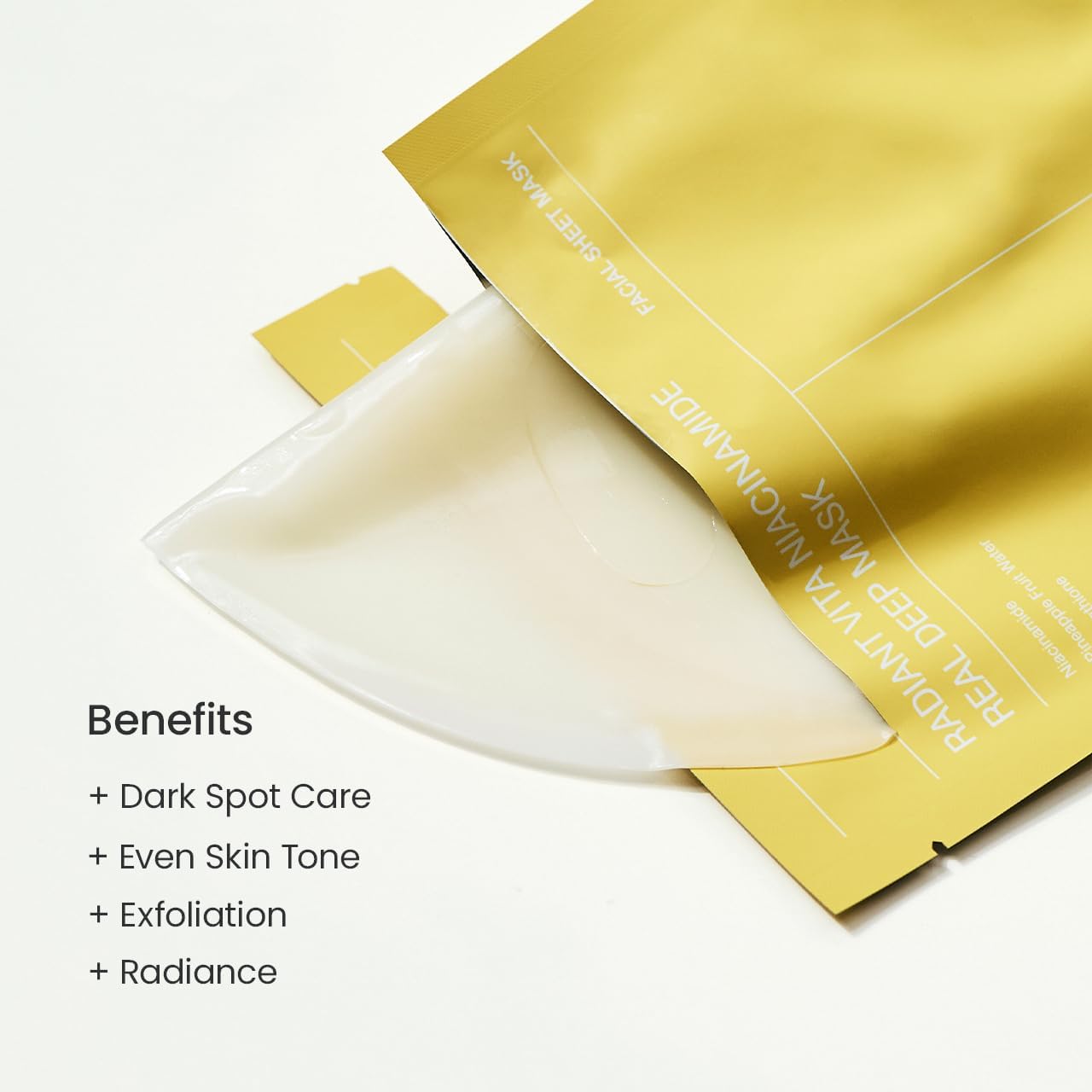 Detalle de BIODANCE Radiant Vita Niacinamide Real Deep Mask — Masque hydrogel nocturne 34 g x 4