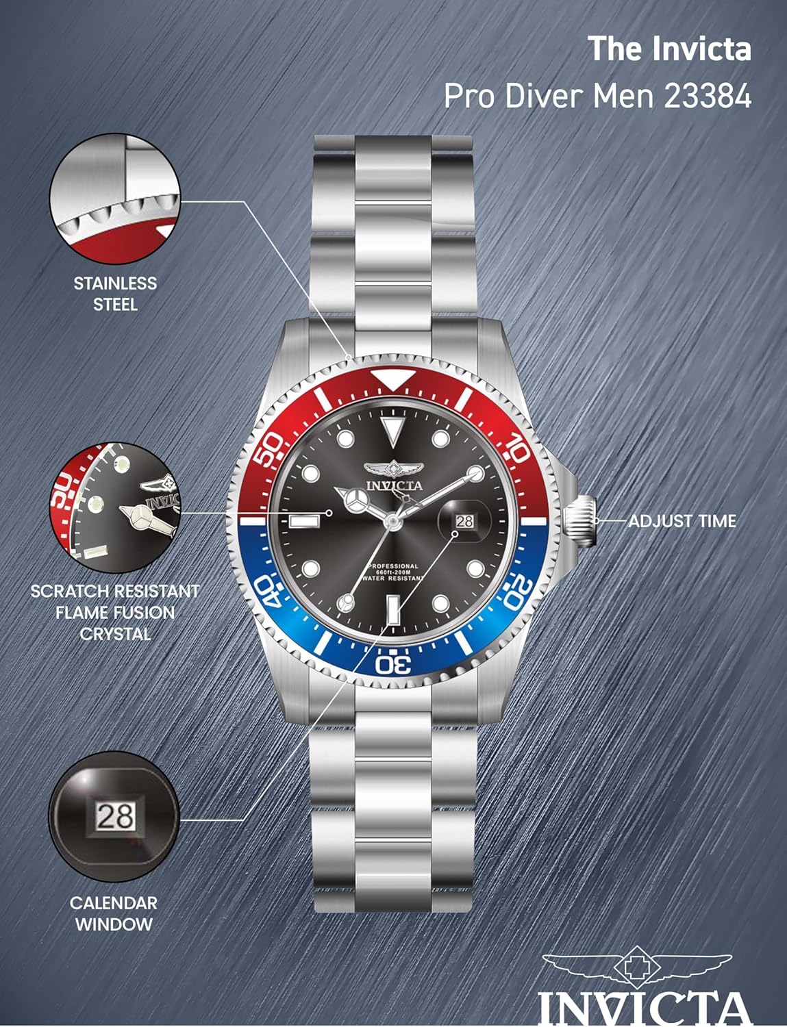 Thumbnail 3 de Invicta Pro Diver Montre Homme – Mouvement Quartz, Acier Inoxydable 43 mm
