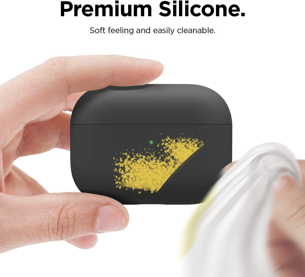 Thumbnail 4 de elago Étui Liquide Hybride pour AirPods Pro (noir) – coque triple couche avec silicone, finition mate et LED visible