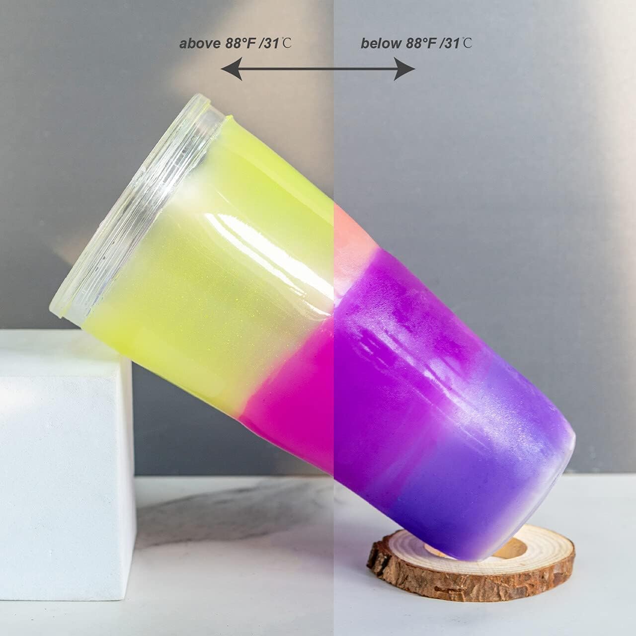 Detalle de LET'S RESIN サーモクロミック顔料パウダー 31.1℃で色が変わる5色タイプ