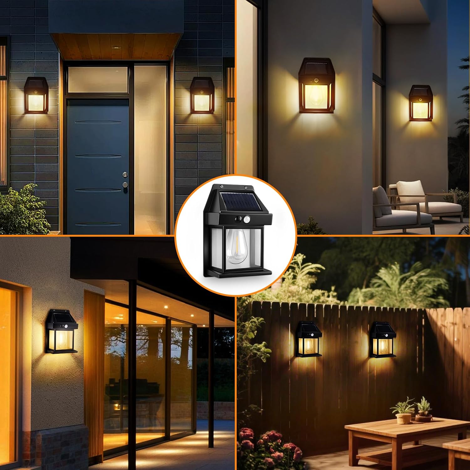 Thumbnail 6 de Blakapoo 2 Pack Solar Wall Lights Outdoor: Motion Sensor, IP65 Waterproof, Warm White