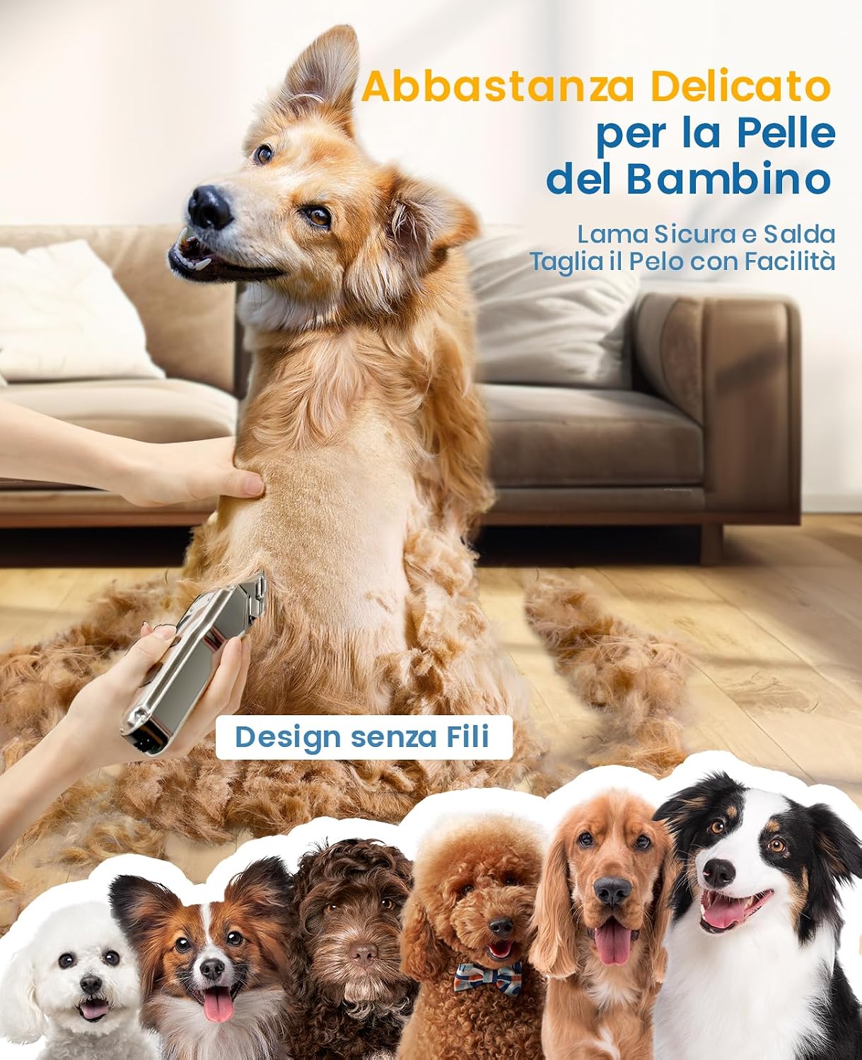 Detalle 2 de Oneisall Toelettatore per cani ricaricabile impermeabile