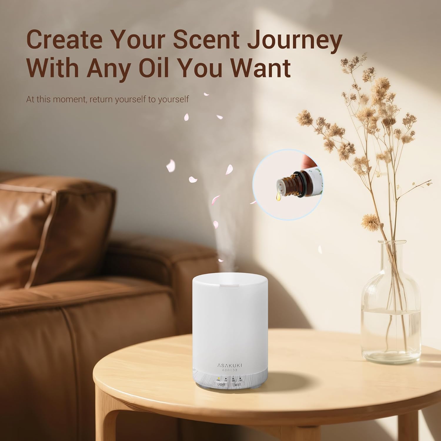 Thumbnail 5 de ASAKUKI 300ml ultrasonic essential oil diffuser 🌫