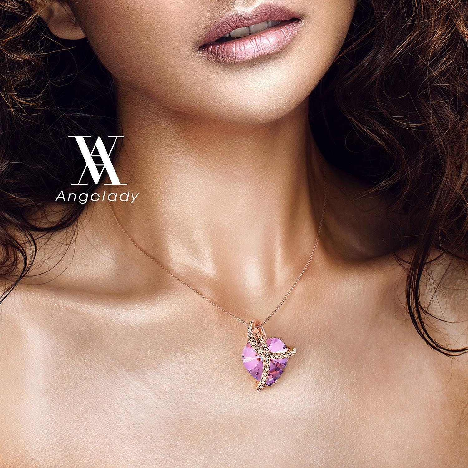 Detalle 2 de Angelady Collier Coeur Améthyste 18+2 cm
