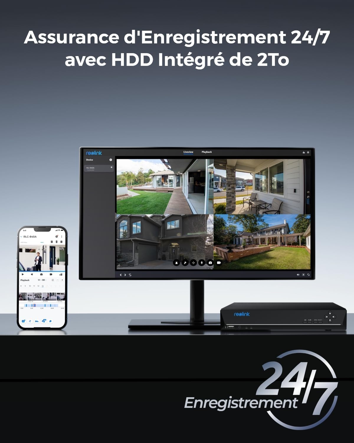 Detalle 2 de Kit de Caméra de Surveillance PoE 4K Reolink RLK8-800V4 – Anti-Vandalisme IK10, NVR 8CH avec 2To