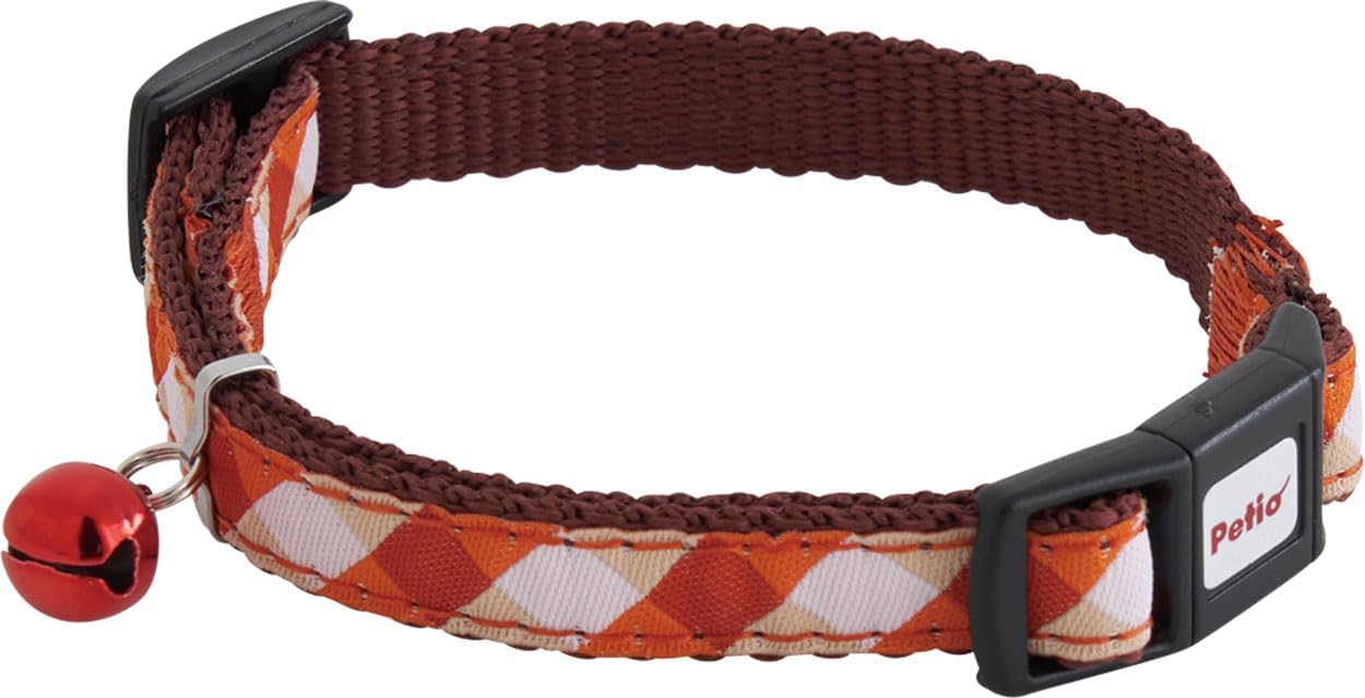 Detalle de ペティオ CAT COLLAR チェック レッド 猫用首輪 ポリエステル製・鈴付き・外れるバックル