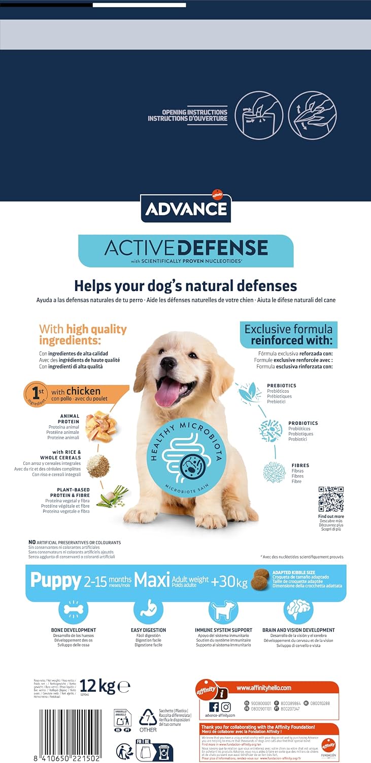 Thumbnail 1 de Advance Maxi Puppy: Pienso para Cachorros Grandes (2–12 meses) con Pollo, 12 kg