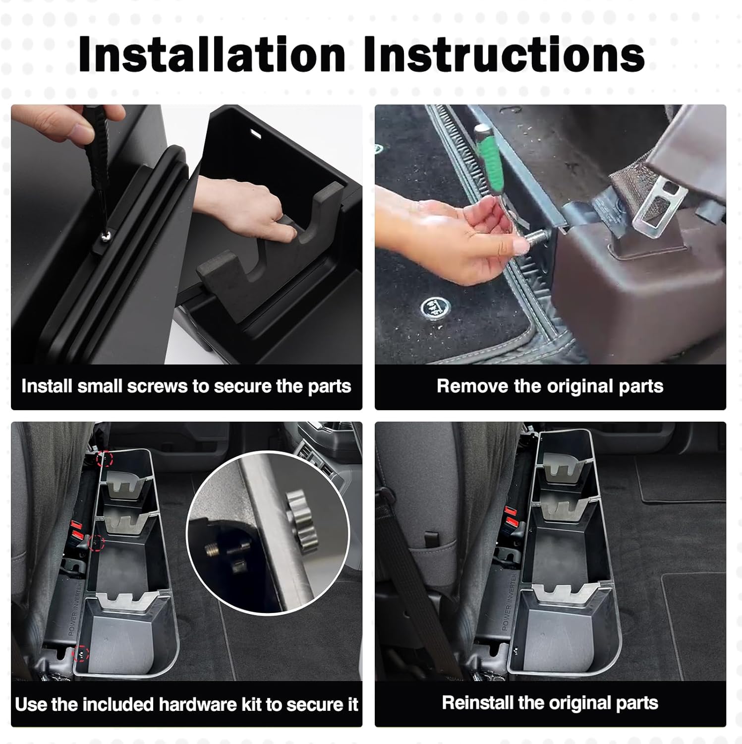 Thumbnail 6 de Mixsuper Under Seat Storage Liner for Ford F-Series Crew Cab (2015-2026 F-150, 2017-2025 F-250/F-350/F-450/F-550) – Black