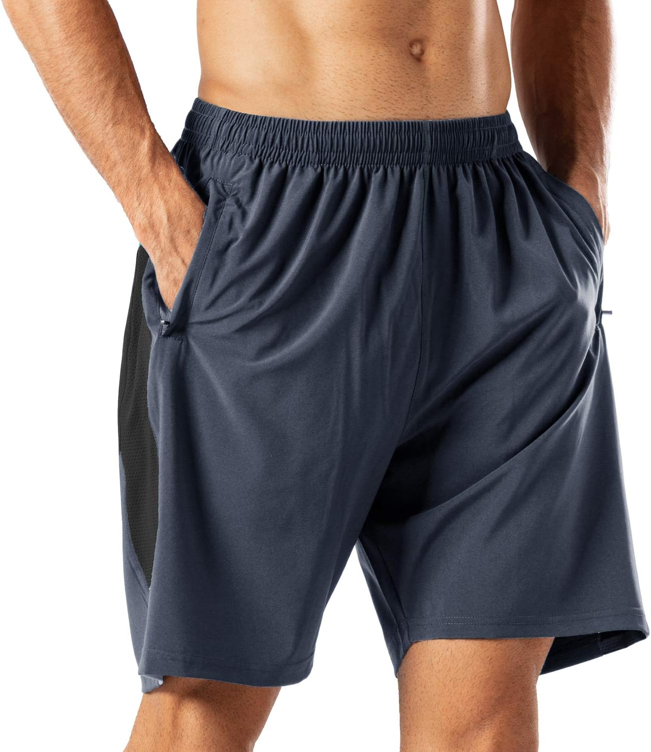 Detalle de HMIYA Herren Sport-Shorts Schnell trocknend mit Reißverschlusstasche