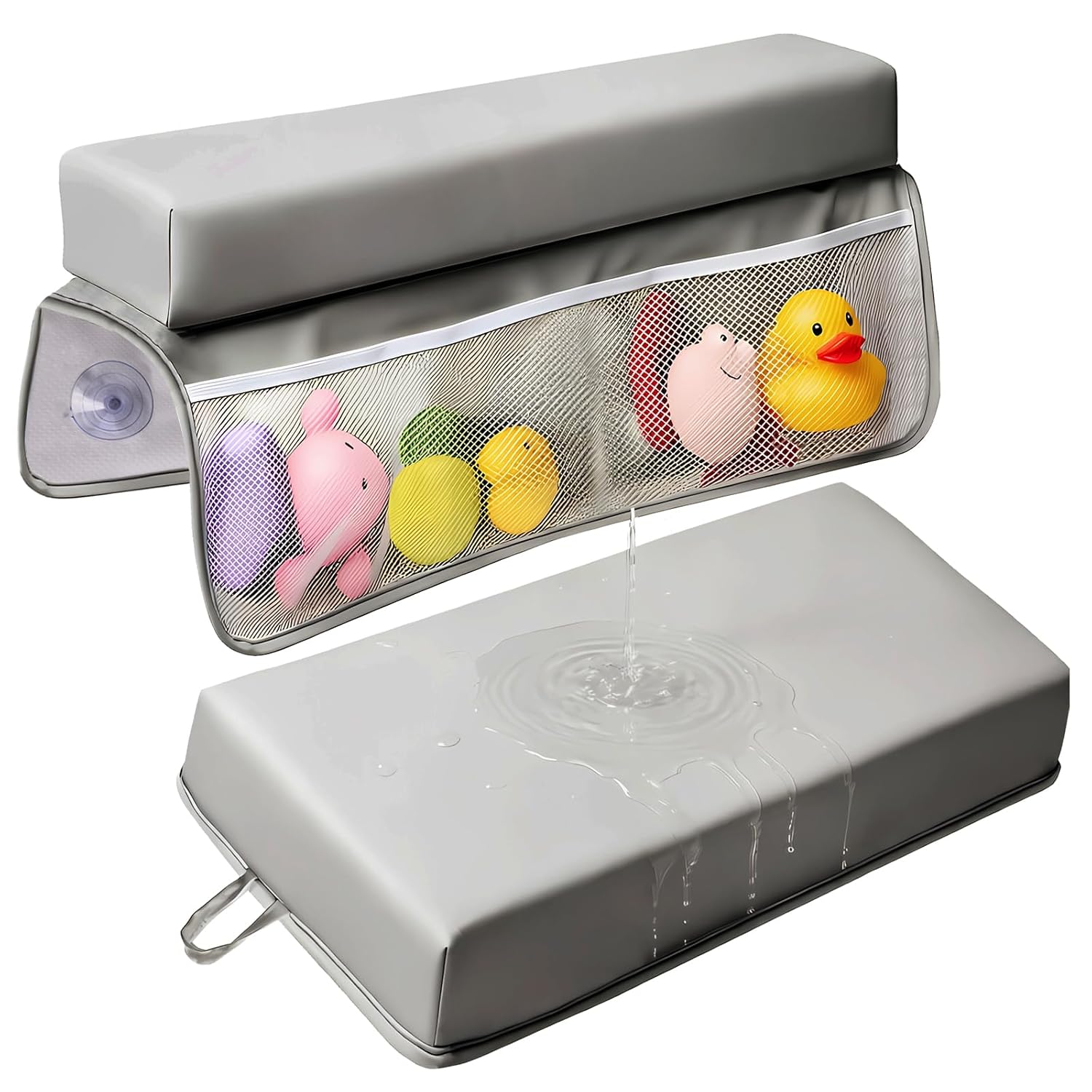 Detalle de JVEOO Baby Bath Kneeler and Elbow Rest Set, Waterproof Vegan Leather