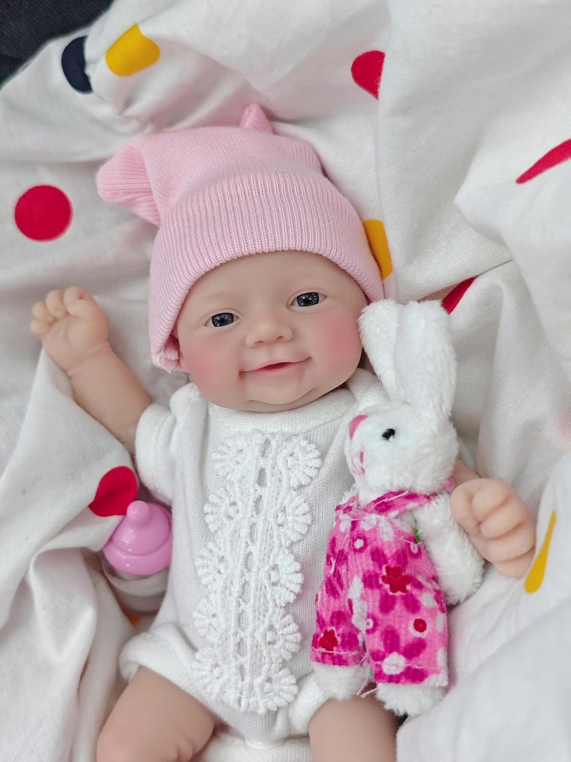 Detalle 2 de MYREBABY Muñeca Reborn de Silicona 7" con Accesorios 👶