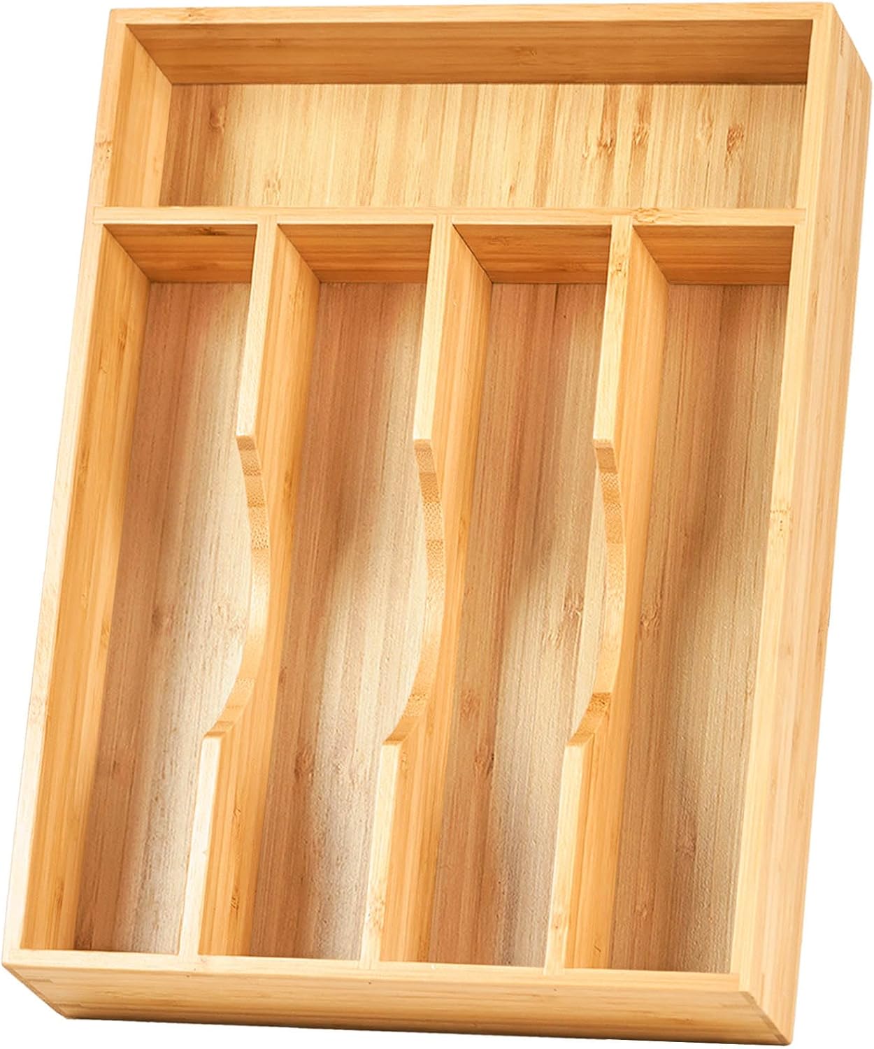 Umilife Bamboo Kitchen Drawer Organizer 9-Inch Silverware Tray 🍽