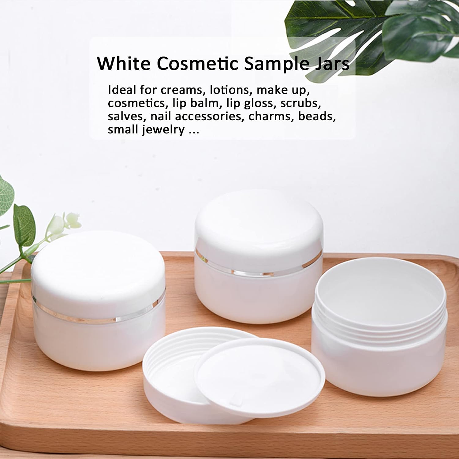 Detalle 2 de Alledomain 50ml Cosmetic Sample Jars with Mini Spatulas