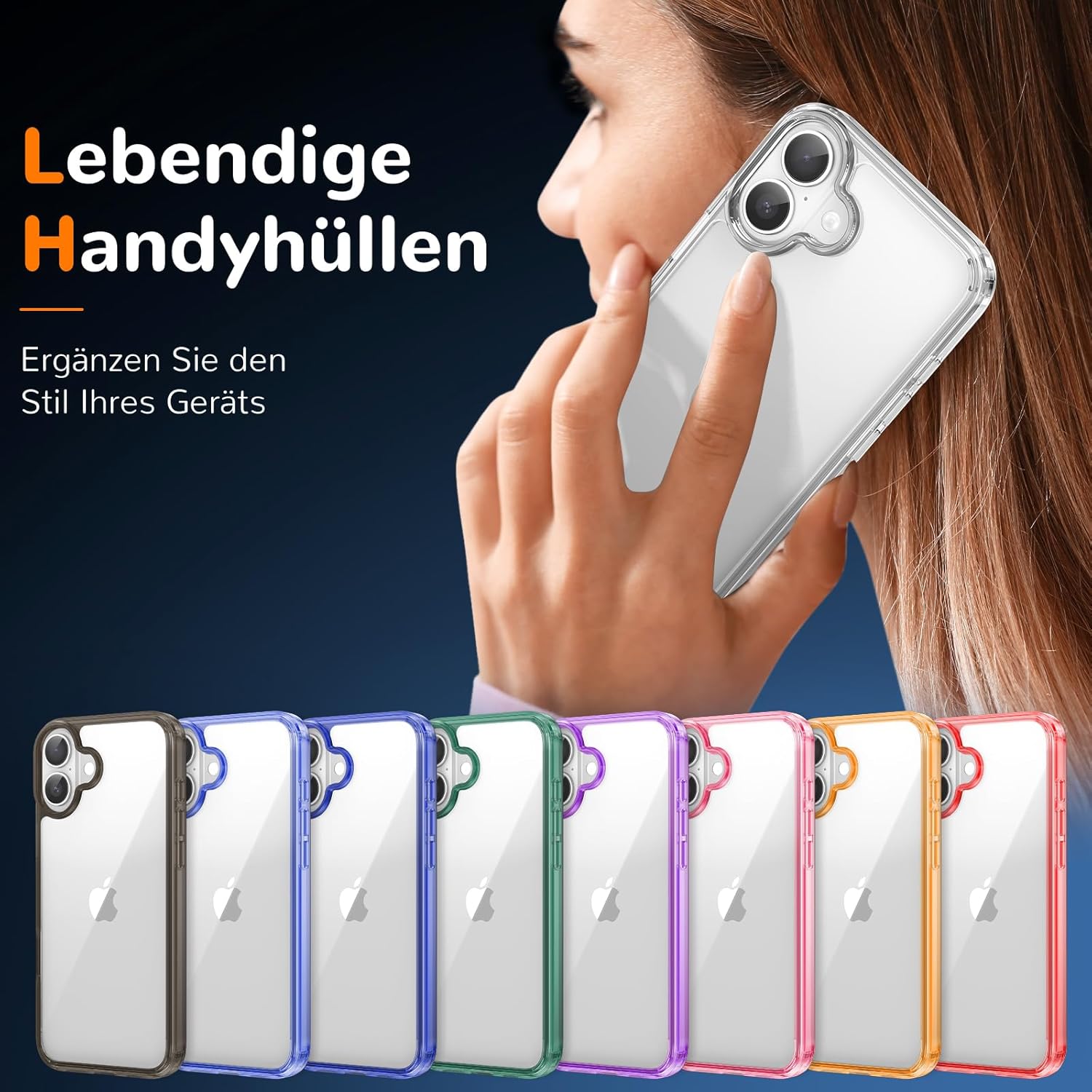 Detalle de Voyahülle Hülle für iPhone 17 – transparente, stoßfeste Anti-Vergilbung Schutzhülle aus TPU