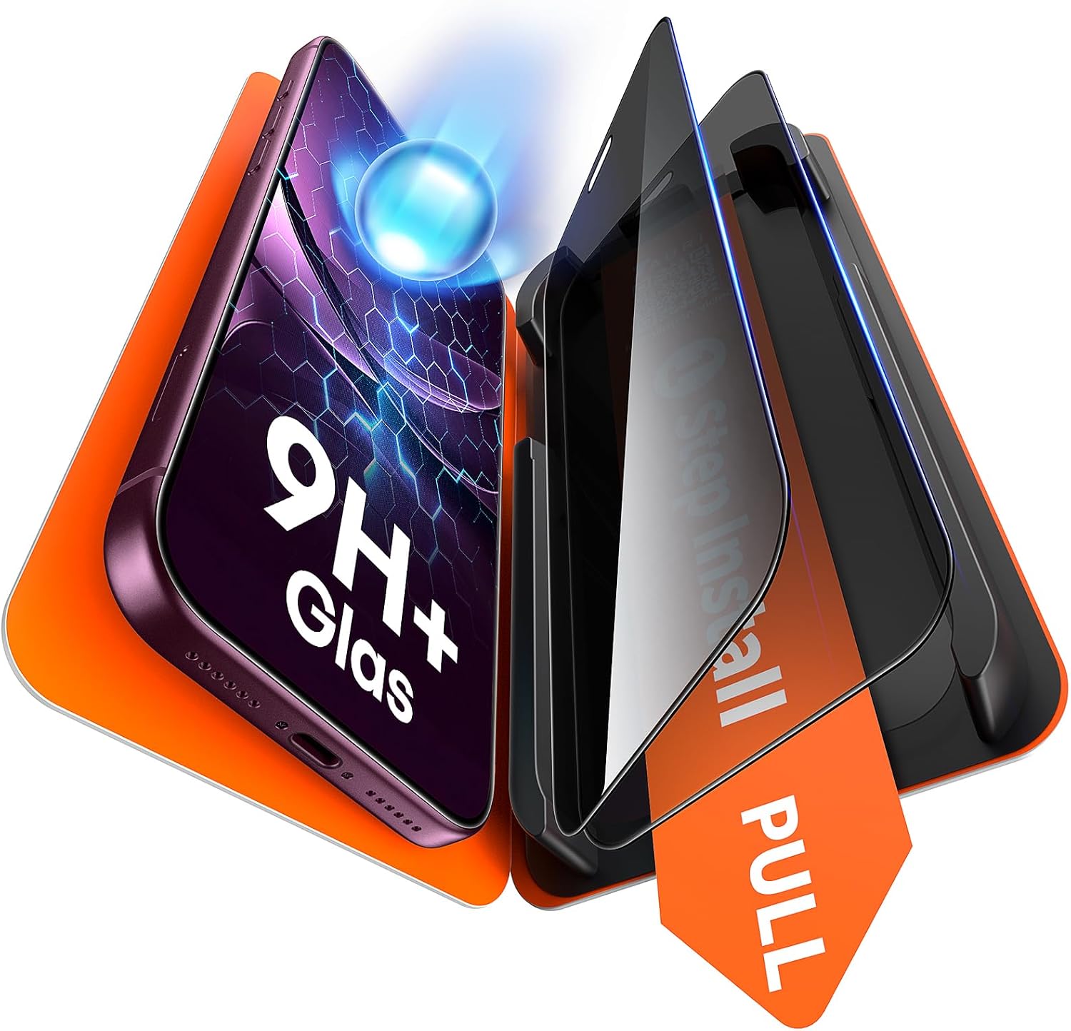 Detalle de TAURI iPhone 18 Pro Privacy Screen Protector, 2-Pack with 9H+ Tempered Glass